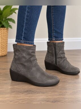 NWT Romika TOPDRY TEX Waterproof Gray Wedge Ankle Boots EU 37 US 6-6.5 lol